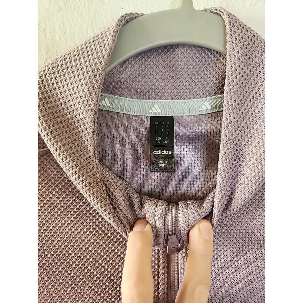 NWT Women’s Adidas Textured Full-Zip Jacket L PURPLE MSRP $60